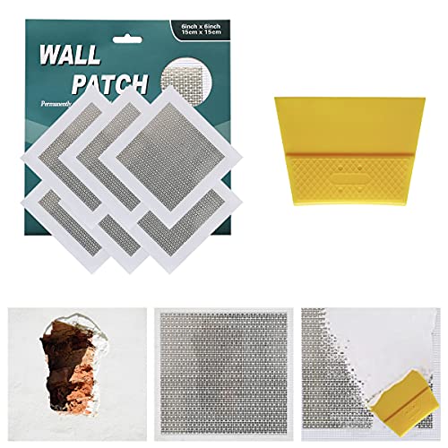 6 Inch 6Pack Drywall Patch Drywall Repair kit, Self Adhesive Fiberglass Wall Repair Patch Kit,Aluminum Wall Repair Patch Self Adhesive Screen Patch Repair for Drywall Plasterboard (66INCH, 6pack)