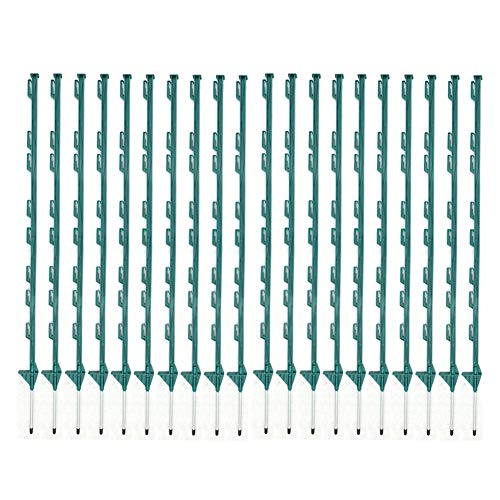 DKIEI Fence Posts 4FT Electric Fencing post Green Garden Stakes, Pack of 10