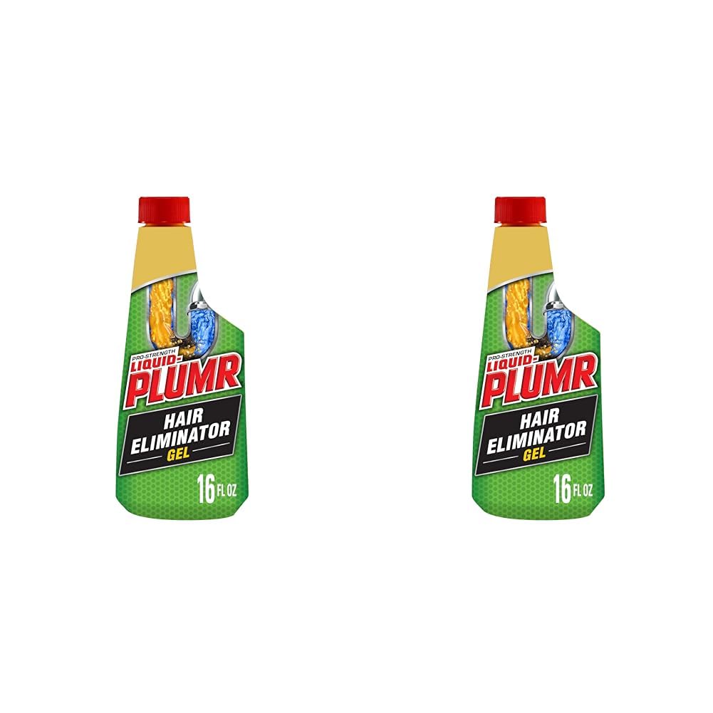 Pro-Strength Hair Eliminator Gel Clog Remover, Hair Clog Remover and Drain Opener, Safe for All Septic Systems and Pipes, 16 fl. oz. Bottle (Pack of 2)