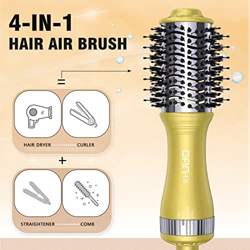 Travel Hair Dryer Brush 4-In-1 Styling Tool 125Volt With Titanium Barrel, 3 Temperature Settings - Portable And Compact (Small) #TOP6