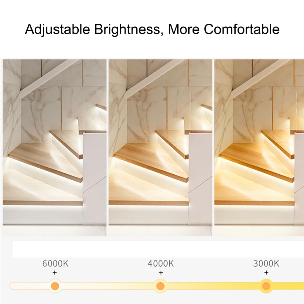 XIAOJUN Pour Escalier Bande Flexible Capteur de Mouvement LED pour Intérieur 32 Canaux Luminosité Réglable DC 12 V 24 V Contrôleur Lumière Escalier