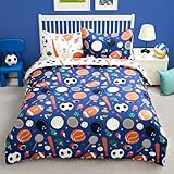 Joiedomi Kid Twin Comforter Set 5 Piece Ball Sports Bedding Set for Boys Girls Super Soft Microfiber Bed in a Bag with Comforter Sheets Pillowcase Sham