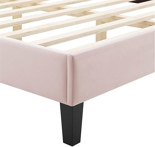 Miniatura 7 de Modway Current Modern Performance Velvet Queen - Cama con plataforma en color rosa