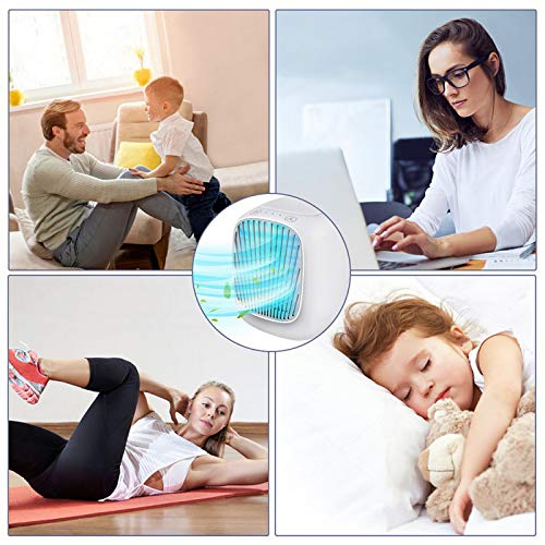 XINGKEJI Mini Ar Condicionado Portátil Controle de Toque 3 Velocidades Ventoinhas Alimentado por USB