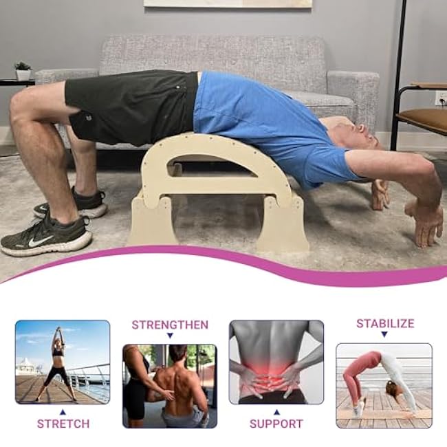 Flex - Yoga Back Bench | Elevate Your Stretch with Anatomical Bends, Ergonomic Support, and Durable Construction for Ultimate Comfort and Flexibility, Sandal
