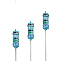 Vista 113 de 100pcs 1 ohm Resistor 1/4w (0.25 W) Resistencia fija de película metálica de tolerancia ±1%, múltiples valores de resistencia opcional