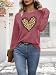 Vlinphin Valentines Shirts for Women: Pink Valentines Day Outfit Long Sleeve T-Shirt Love Heart Graphic Casual Tee Tops