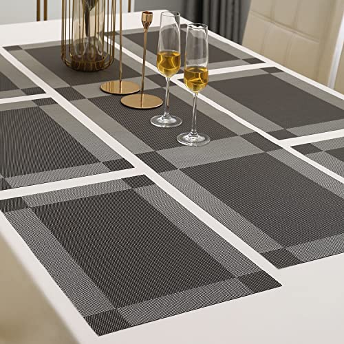 Image of HOKIPO PVC Dining Table Mat 6 Pieces with Runner (AR2779)