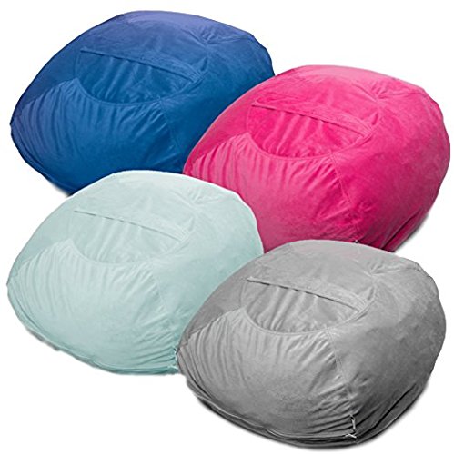 Stuffed Animal Storage Bean Bag Chair Cover ❤️ “SOFT ’n SNUGGLY” Corduroy Kids & Toddlers Prefer Over Canvas - Replace Plush Toy Hammock or Net - Store Blankets & Pillows Too - Large, 4 Colors