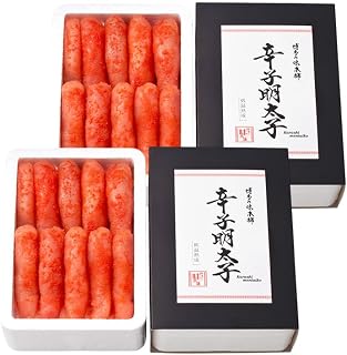 厳選 辛子明太子 計2kg (1本子)＜無着色・二段仕込み＞ 贈答用 化粧箱入り 明太子 めんたいこ