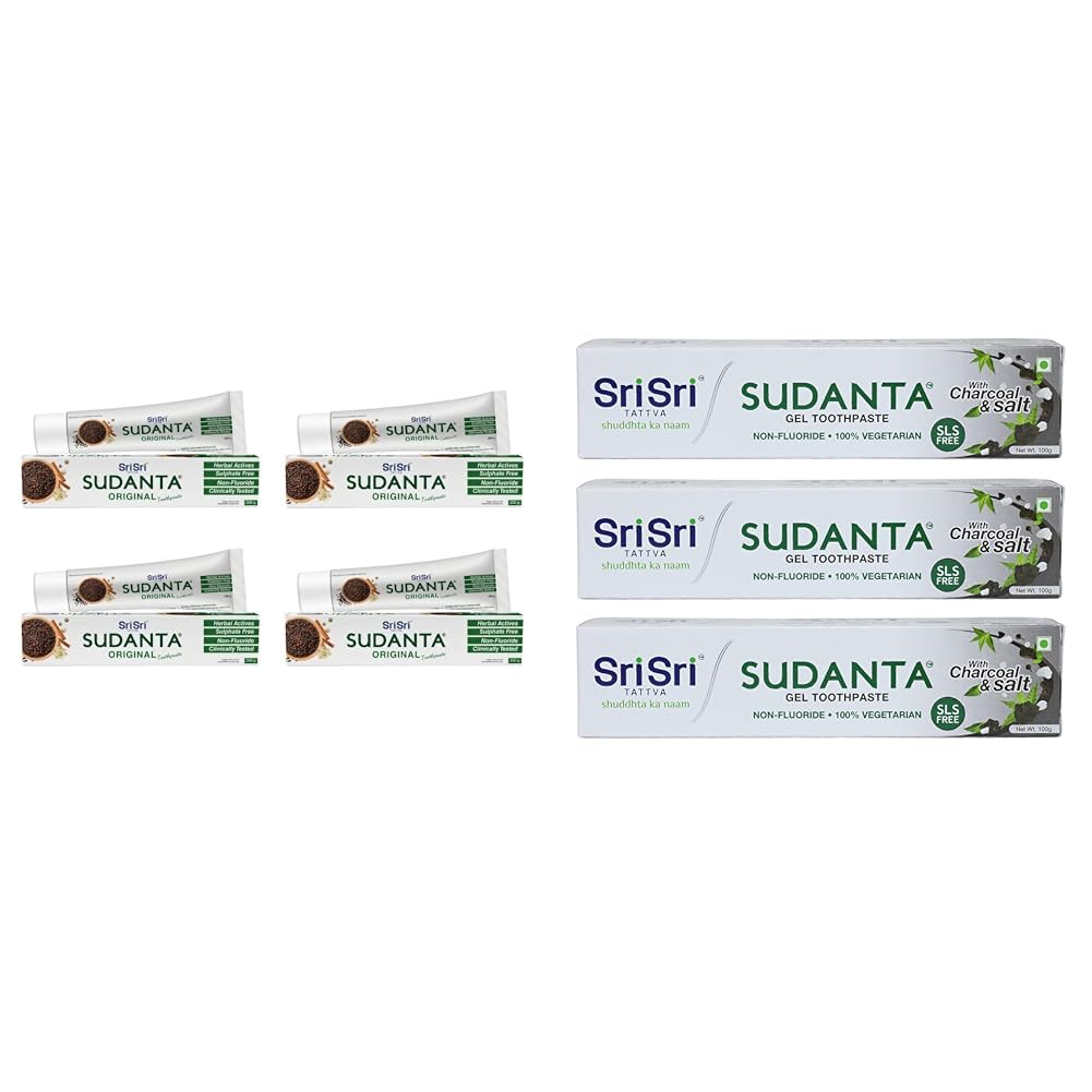 Sri Sri Tattva Sudanta Original Toothpaste - All Natural, Fluoride Free Tooth Paste with Cloves, Cinnamon, Bakul & More - 200g (Pack of 4), for Kids and Adults|Sri Sri TATTVA shuddhta ka naam-image-26