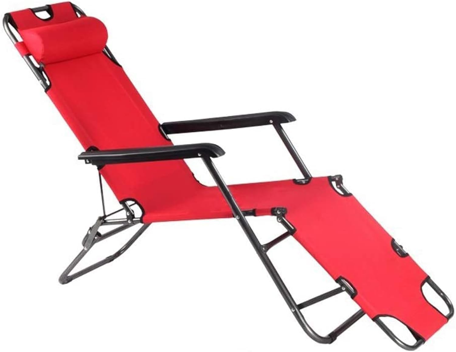 ECVVFoldable Lounge Chair Chaise Bed, Adjustable Reclining Positions with Removable Pillow for Camping Pool Beach Patio Supports 250kg, MIX COLOR