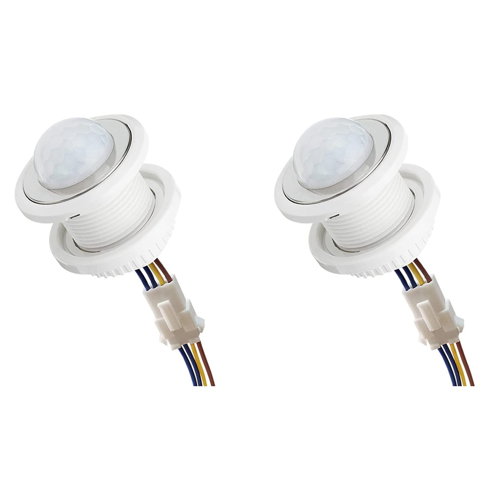 Jnchdghwa As Shown 2X Mini Motion Sensor Light Switch 110-220V Pir Sensor Smart Detection Time Delay Adjustable Infrared Induction Detector