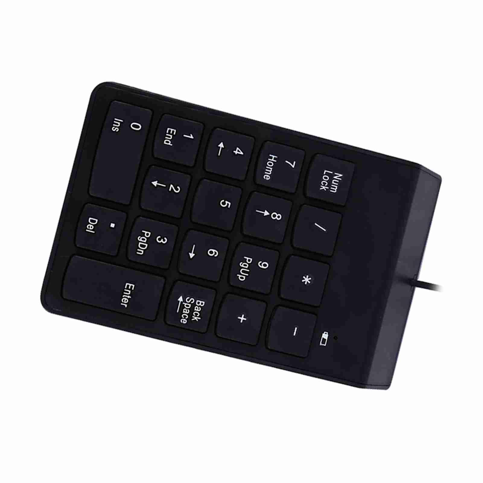 Generic Klawiatura Numeryczna Mini USB 18 Klawiszy Odporny na Zalanie do Laptopa Komputer Stacjonarny Pro Materiał ABS Czarny 1 szt.