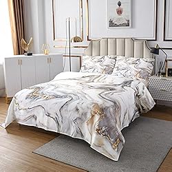 Colchas Para Adolescentes Hombres Homewish Colcha de mármol acolchada y bronce con lentejuelas, color blanco, grano de piedra, para niños, jóvenes, adolescentes, hombres, abstracto, para dormitorio, decoración, 220 x 240 cm