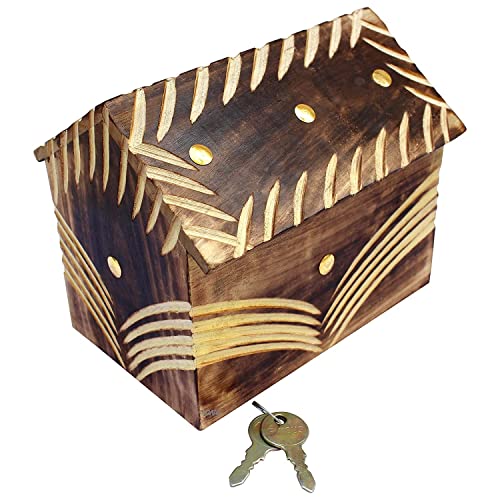 Image of Wooden Money Bank - Coin Saving Box - Piggy Bank - Gifts for Kids, Girls, Boys & Adults (Wooden Money Bank Coin Storage Kids 7)