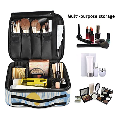 Trousse de maquillage GAIREG compartiment pinceaux bleu grand format - 5