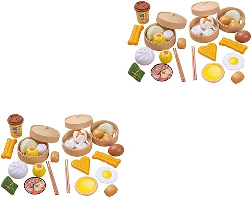 Miniatura 10 de TOYANDONA Juegos de cocina de simulación tenue para juegos de pizza asiática tiempo de juego té vaporizador de alimentos cumpleaños niños pequeños