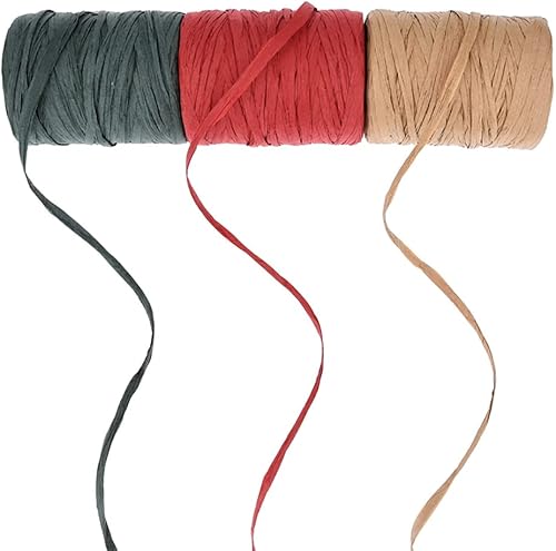 Miniatura 3 de ccHuDE Cinta de papel de rafia de 328.1 ft, cuerdas, papel de embalaje, cinta de envoltura de regalo, cinta de embalaje de Navidad para decoración