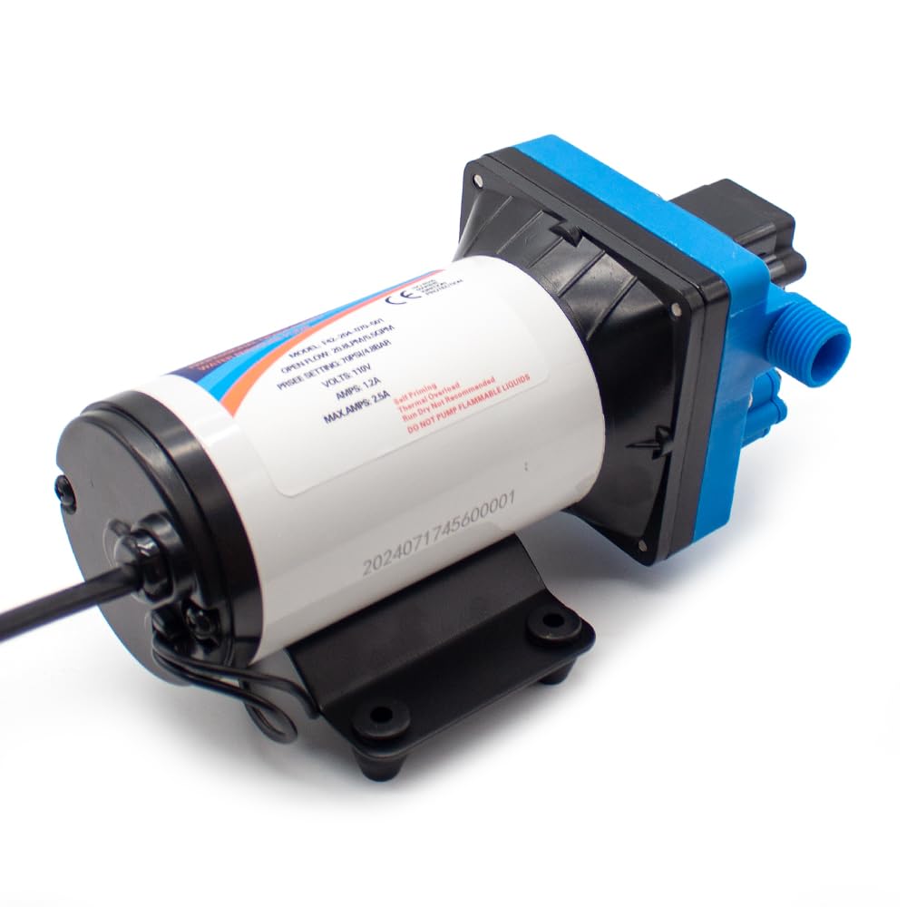 Mikromembranpumpe, elektrische Booster Hochdruck Selbstansaugende Wasserpumpe für Yacht Boot Marine RV Wohnwagen 11,3L/MIN (12V)