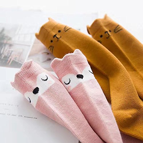 Cherion Unisex Baby Girls Socks,4 Pairs Toddler Boy Animal Knee High Socks (M(1-3 Years)) #TOP4