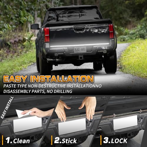 Image of XRIDONSEN 48 inch 288 LED Tailgate Strobe Lights White Emergency Lights | Front /Rear Flashing Warning Hazard Caution Safety Light Strip for Tow Plow Trucks Construction Vehicles Pickup Trailer