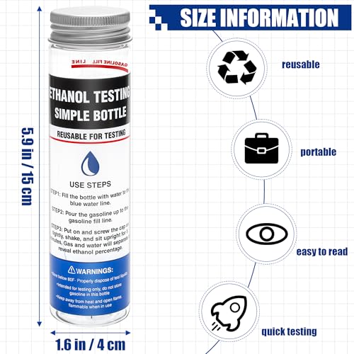 Probador de etanol E85 Windspeed kit de dos botellas de boca ancha para combustible 2