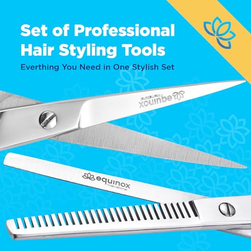 Image of Equinox Professional Hair Cutting Scissors Set - Blending Shears for Hair