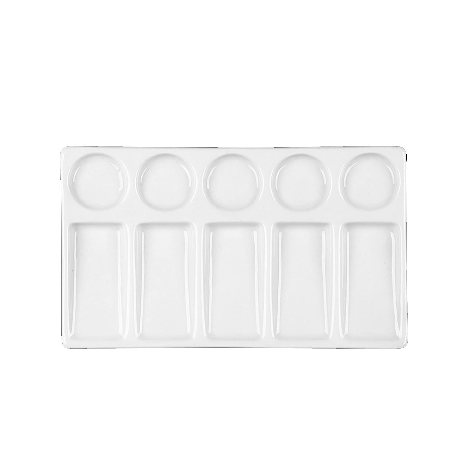 1 sztuka ceramiczna taca do malowania artystycznego do malowania akwarelowego, materiały artystyczne (Bianco)