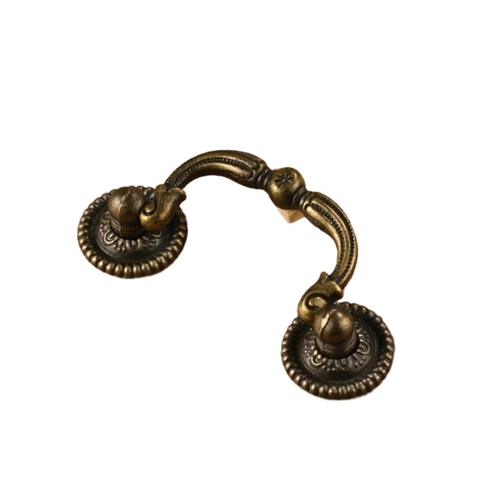 Yonmledo A Brass Vintage Drawer Handles 2Pcs Bronze Ntique Classical Old-Fashioned Kitchen Drawer Handles Shoe Cabinet Drawer Knobs Zinc Lloy Handle Furniture