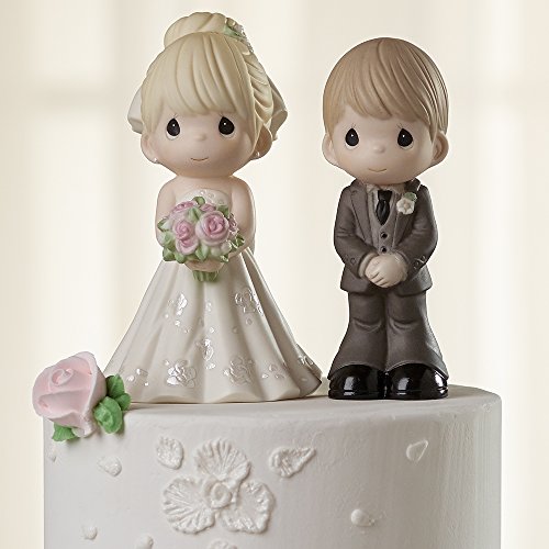 Precious Moments 172061 Perfect Couple Bride, Blonde Hair With Light Skin Tone Bisque Porcelain Wedding Figurine & Cake Topper thumb #1
