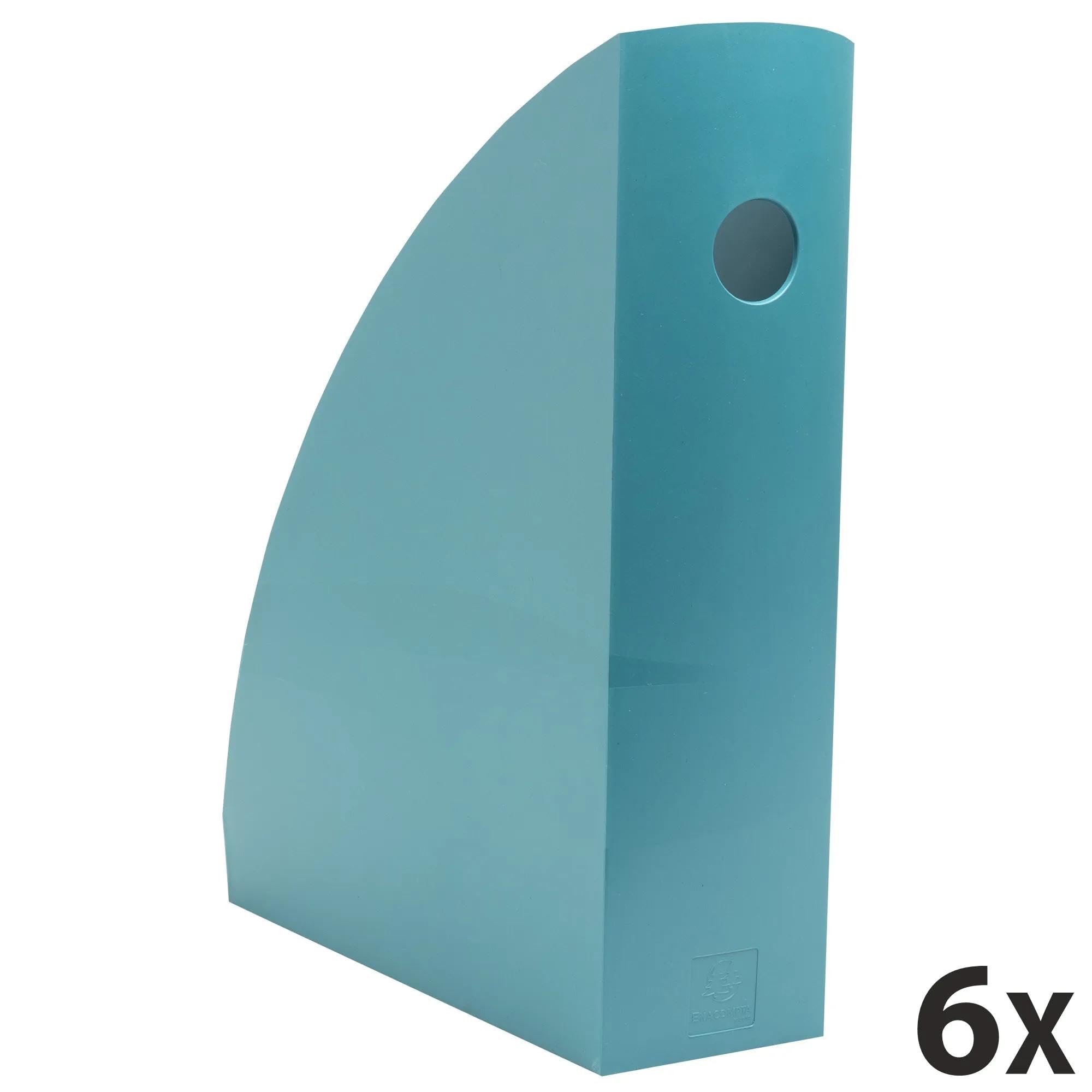 Exacompta - Réf. 18234D - Carton de 6 porte-revues MAG-CUBE Skandi, catalogues, classeur à revues, magazines, rangement pour documents - Dimensions 26,6x8,2x30,5 cm - A4+ - Bleu pacifique