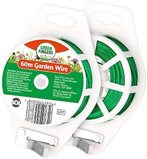 2pk Garden Wire with Dispenser & Cutter | 120m | Heavy Duty Garden Wire for Climbing Plants, Shrubs, Trees & House Plants | Green Garden Wire Heavy Duty | Plant Ties | Garden Ties | Twist Ties