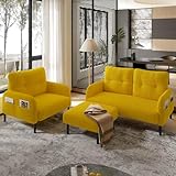 ✅Ensemble canapé 3 pièces modulable : Cet canapé modulable comprend un canapé deux places, un fauteuil et un repose-pieds, offrant une grande flexibilité d'agencement. Il s’intègre parfaitement dans un salon, une chambre à coucher ou un petit appartement, seul ou combiné selon vos besoins