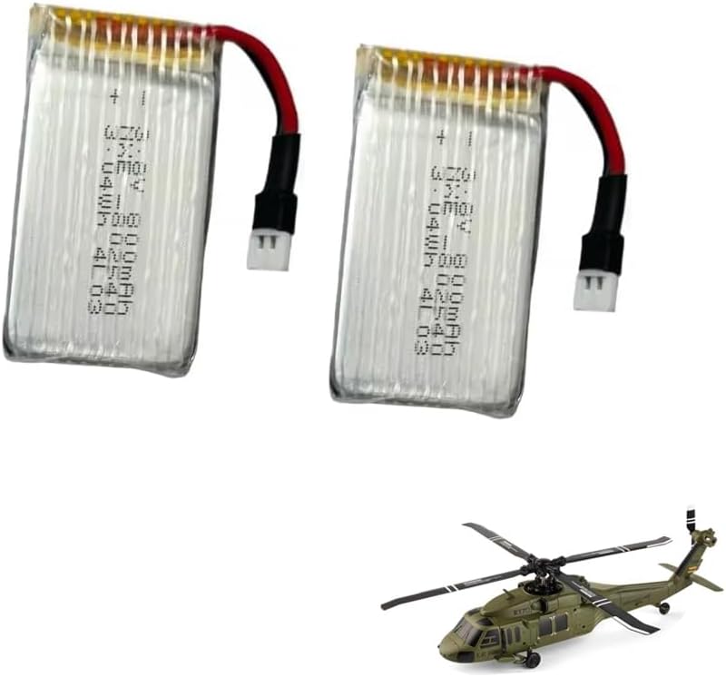 2 Pack Batteries for RC Helicopter C138 C190 C189 C186 C032 C123 C129 V2 K127 K170 (C123)