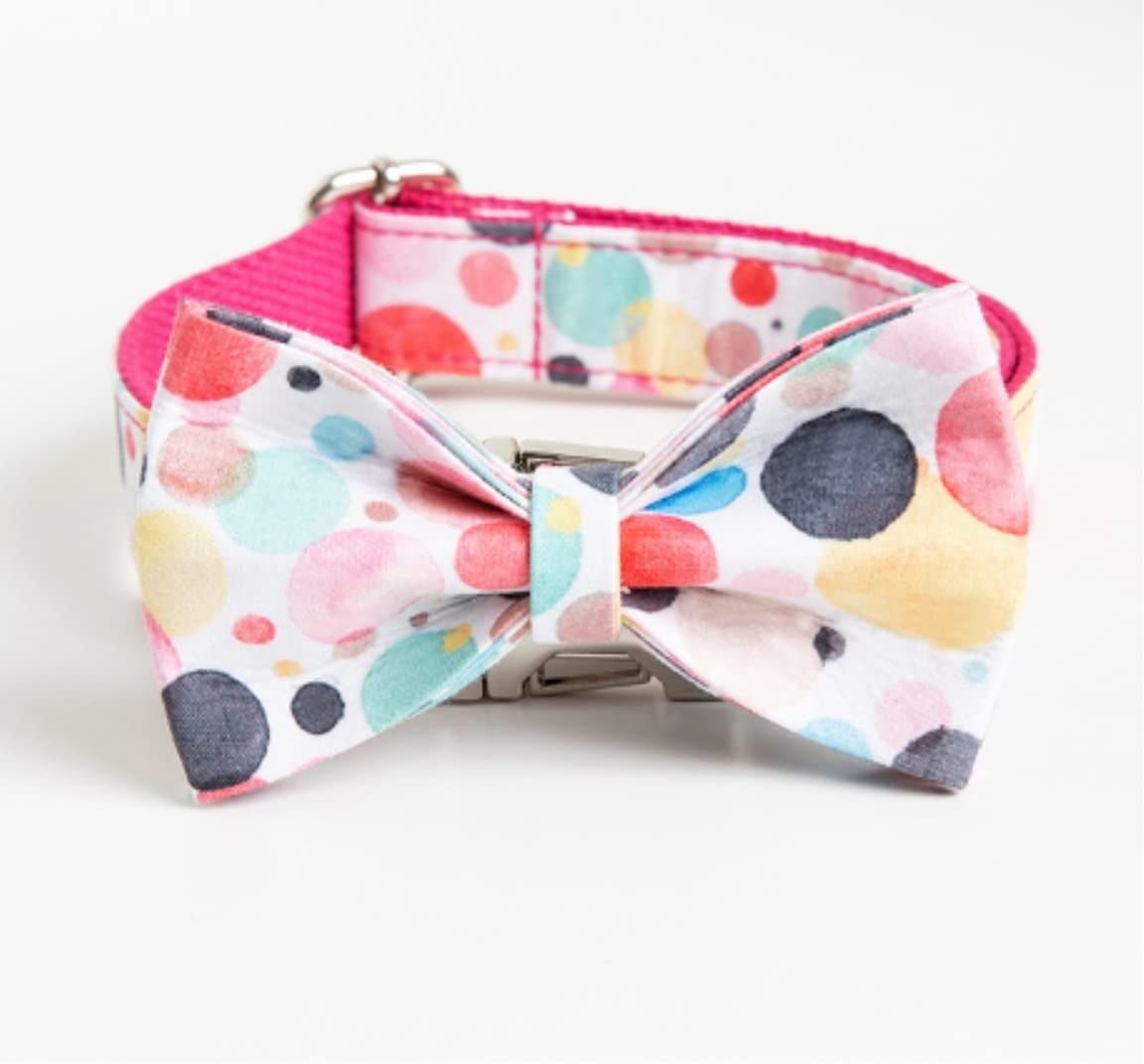 Correa Perro Correr Bubble Pet Collar Leash Bow Set Poliéster Bowtie Correa Cómodo Antideslizantes Reforzada(49-55cm)