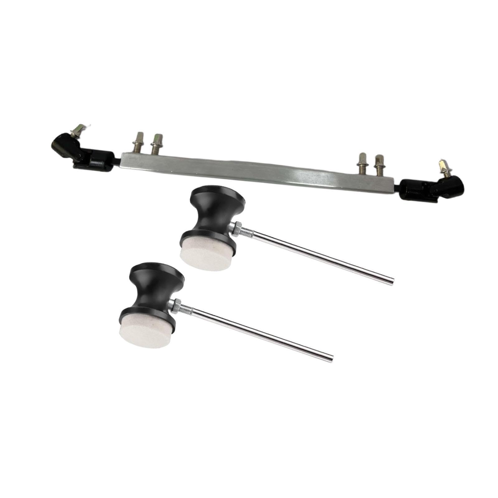 Qianly 3 Pièces D'arbre de Transmission pour Pédale de Grosse Caisse Double, Connecteur de Liaison, Pièces de Rechange Métalliques pour Arbre de Transmis, Tige Noire Argentée