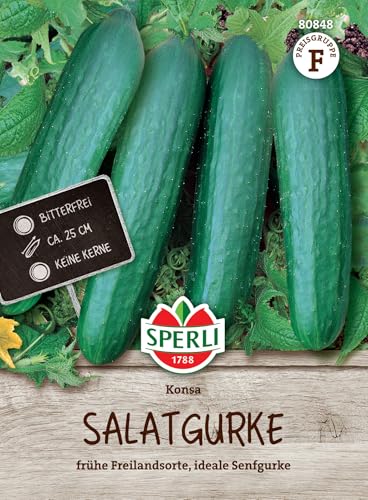 Sperli Salatgurkensamen Konsa, F1 80848 - Gemüsesamen für das Anzüchten leckerer und bitterfreie...