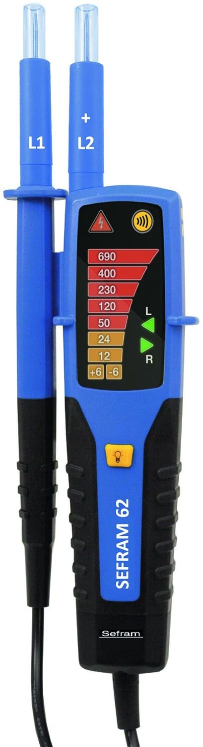 SEFRAM SEFRAM62 | Testeur VAT DDT AC/DC,IP2X. Afficheur LED. Continuité/Ordre de phase.Testeur VAT DDT AC/DC,IP2X. Afficheur LED. Continuité/Ordre de phase.