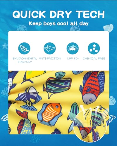 Image of SURF CUZ Boys Swim Trunks Toddler Swim Shorts UPF 50+ Bathing Suit for Boy Swimsuit Quick Dry Mesh Beach Boardshorts Swimwear