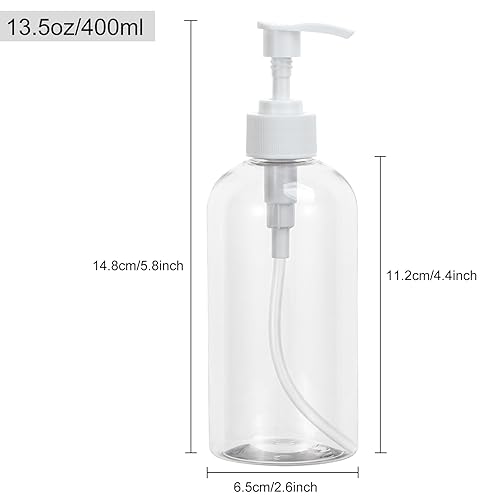 Miniatura 2 de Yebeauty Dispensador de botellas con bomba, paquete de 2 unidades de 13.5 oz13.5 fl oz, dispensador de jabón para loción para platos, contenedor de