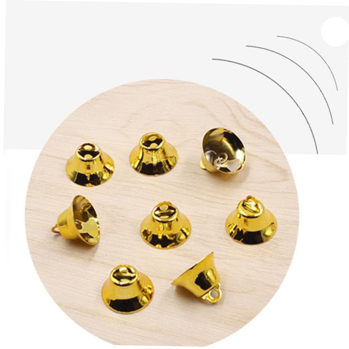 120 Mini Campanas Navideñas Doradas de Hierro para Adornos Creativos de Árbol de Navidad y Complementos Pequeños para Manualidades Infantiles