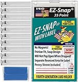 10-Count Pro-Mold 35pt EZ-Snap Trading Card Holders Holds Sleeved Card with Label UV Protection CH35LSA with Cleaning Cloth