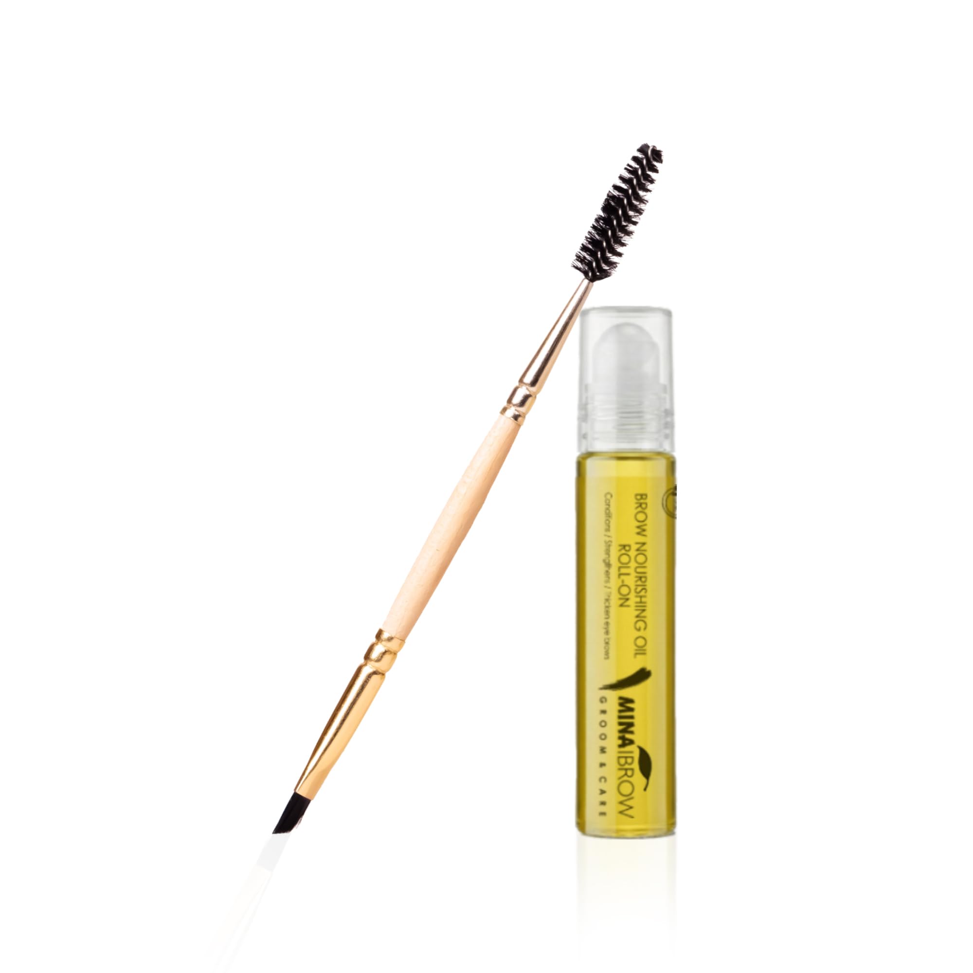 MinaiBrow Nourishing Oil Supports Eyebrow & Eyelashes Growth & Volume Fuller-Looking, Stronger Brows Daily Conditioning Infused with Castor & Rosemary