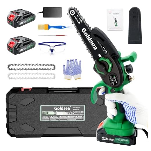 Mini Motosega a Batteria 2 Batteria 21V 900W Motosega a Batteria per Potatura con Oliatore Automatico, 6 Pollici Goldsea Sega a Batteria per Potatura per il Giardinaggio Potatura Albero Taglio del