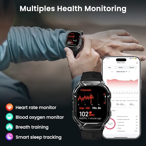 Image of AMAZTIM Smart Watch with GPS, 5 ATM & IP69K, 170+ Sports Modes,1.96 inch AMOLED