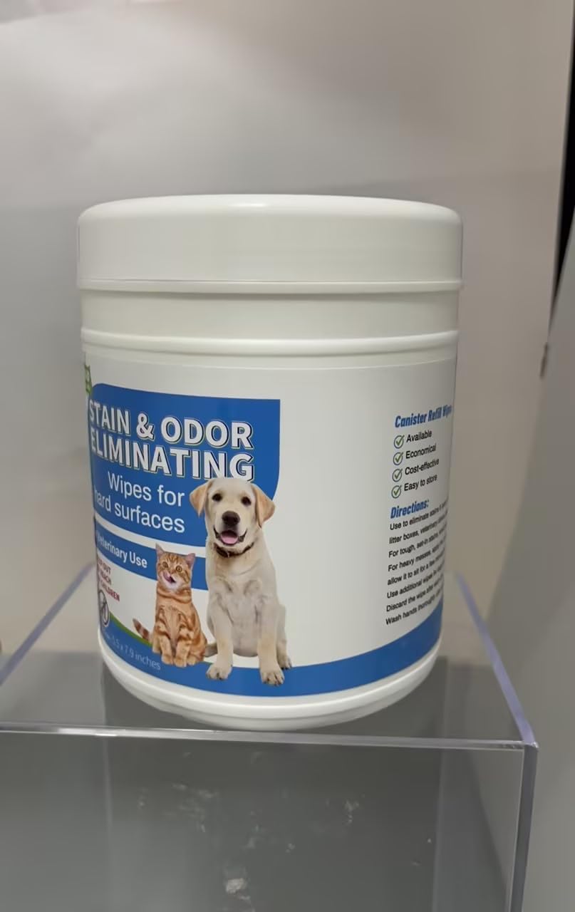 320 Count Litter Box Scrubbing Wipes, Unscented Cleaner & Deodorizer Canister Wipes, Pet Urine Floor Cleaner Wipe for Litter Box Kennels Pet Grooming Cleaning Supplies