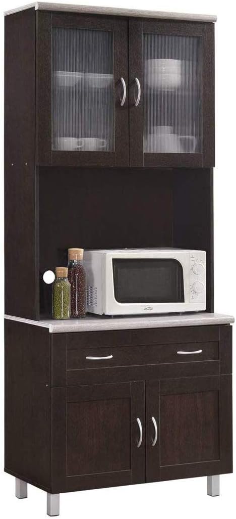 HODEDAH IMPORT Kitchen Cabinet, Chocolate