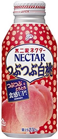 Pokka Sapporo Fujiya nectar pebbly white peach bottle cans 380gX24 pieces [X2 Case: total 48]