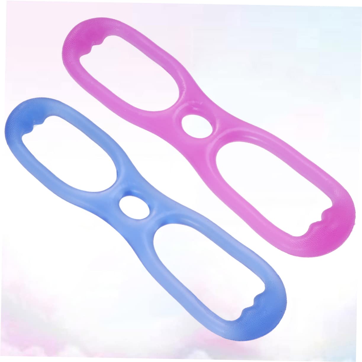 Veemoon 2pezzi Bande Di Resistenza Silicone Per Esercizi Di Yoga Per Allenamento Muscolare e Sviluppo Toracico Blu e Attrezzo Fitness Compatto e Portatile Per Body Building e Palestra